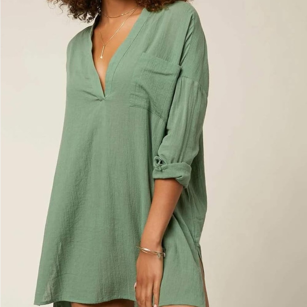 O’Neill Saltwater Solids Belizin Swimsuit Coverup in Moss